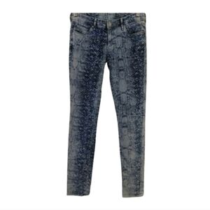 SNAKESKIN Print & Denim by H&M Skinny Ankle Denim Low Waist Jeans